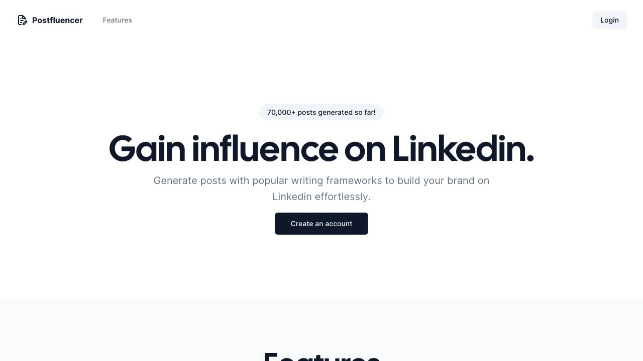 Postfluencer: Effortlessly Generate LinkedIn Posts