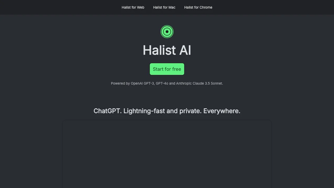 Halist AI: Your Fast and Private ChatGPT Companion