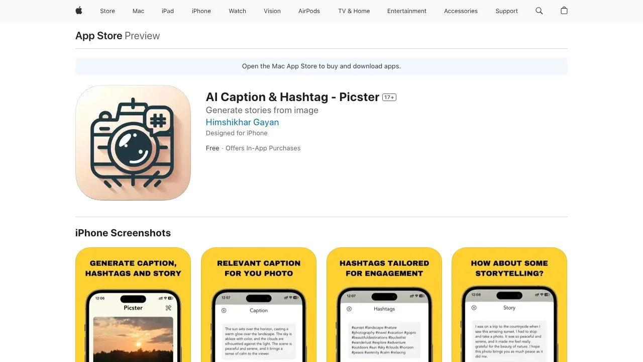 AI Caption & Hashtag - Picster: Tạo câu chuyện, caption và hashtag từ ảnh một cách dễ dàng