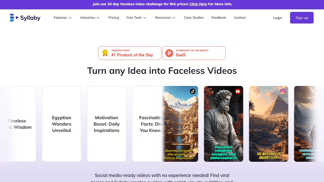 Syllaby: Create Faceless Videos & AI Avatars Effortlessly