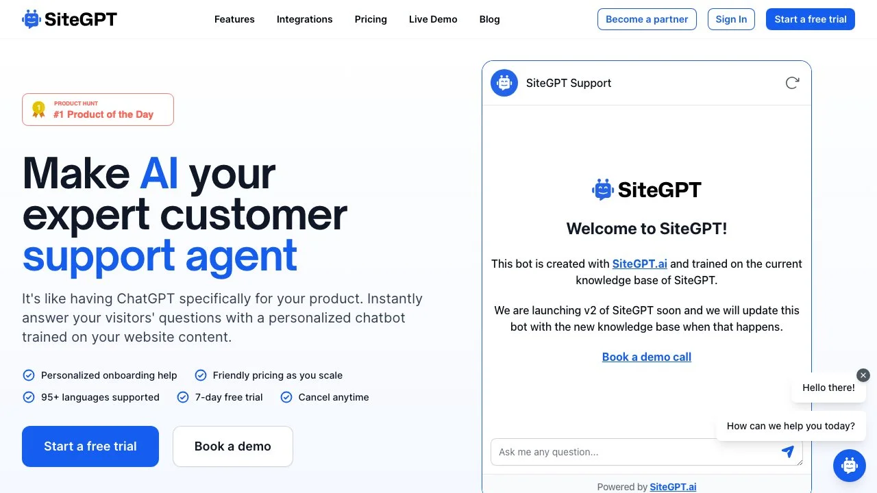 SiteGPT: Your Expert AI Customer Support Agent