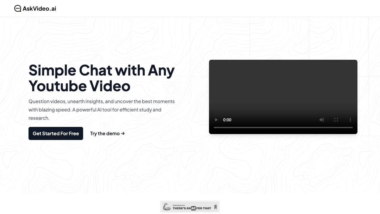 AskVideo.ai: Chat with Any YouTube Video for Smarter Learning