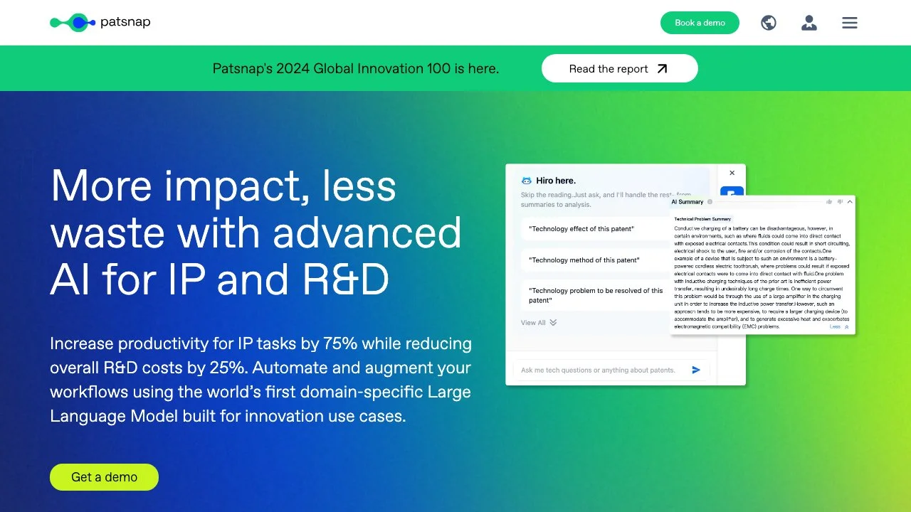 Patsnap: AI-Powered IP and R&D Intelligence for Innovators