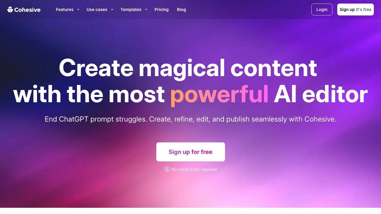 Cohesive: Your Go-To AI Content Creation Tool