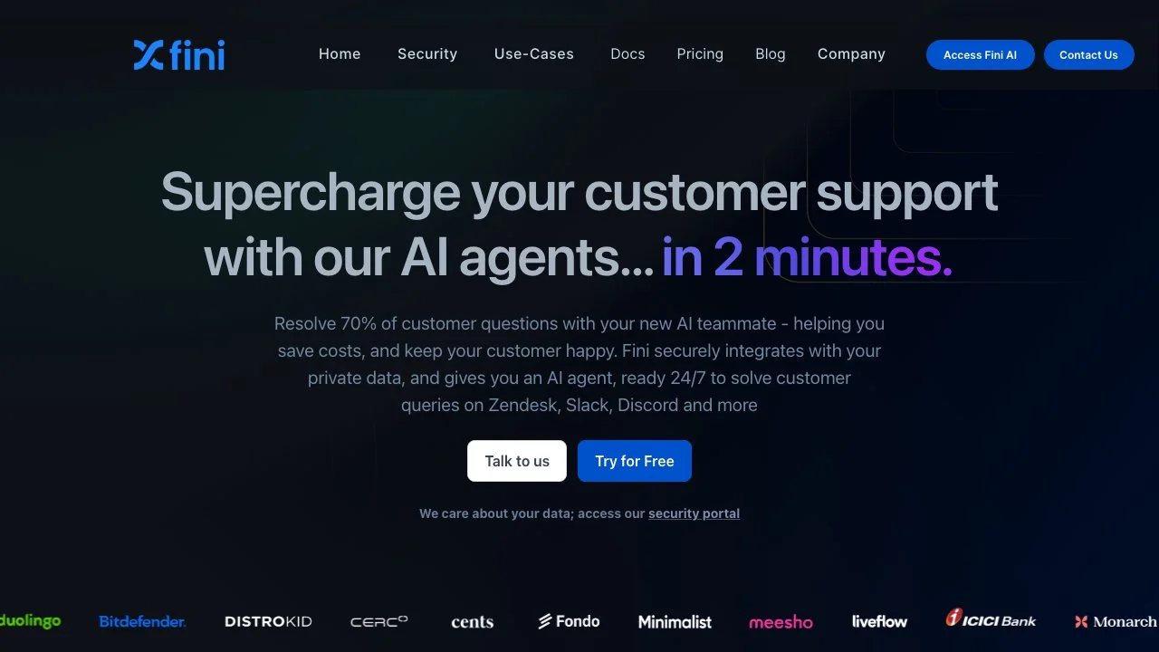 Fini: Your AI Customer Support Solution in 2 Minutes