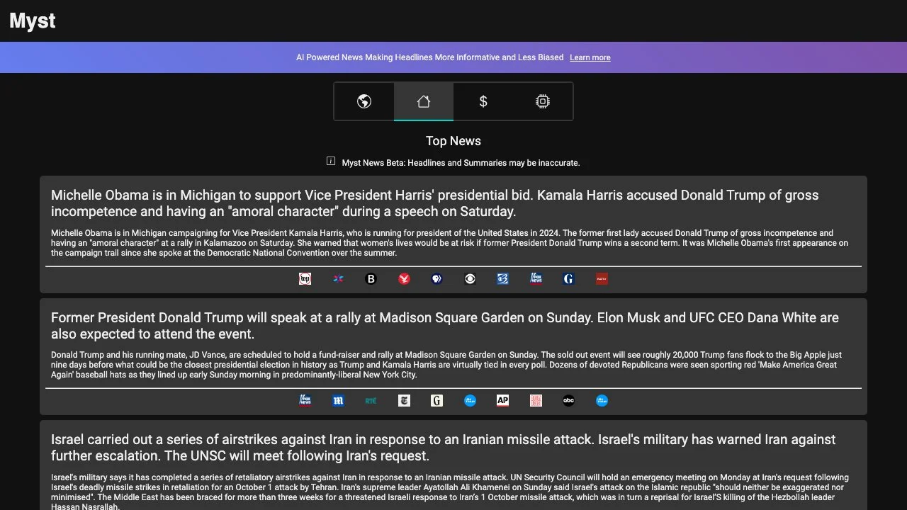 Myst News: AI-Powered Informative & Impartial Headlines