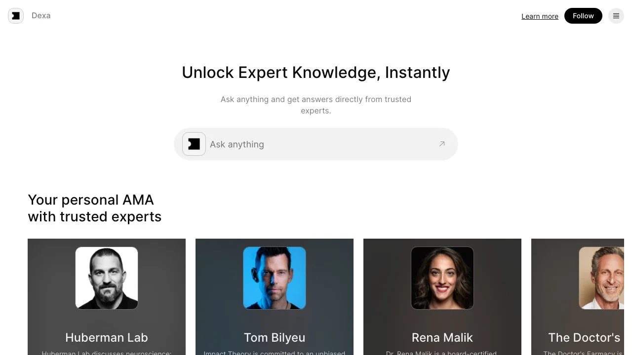 Unlock Expert Knowledge Instantly with Dexa