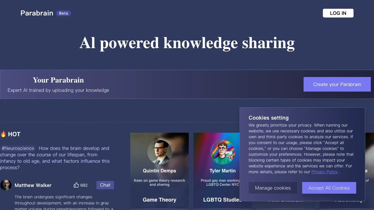 Parabrain: Expert AI Knowledge Sharing Platform