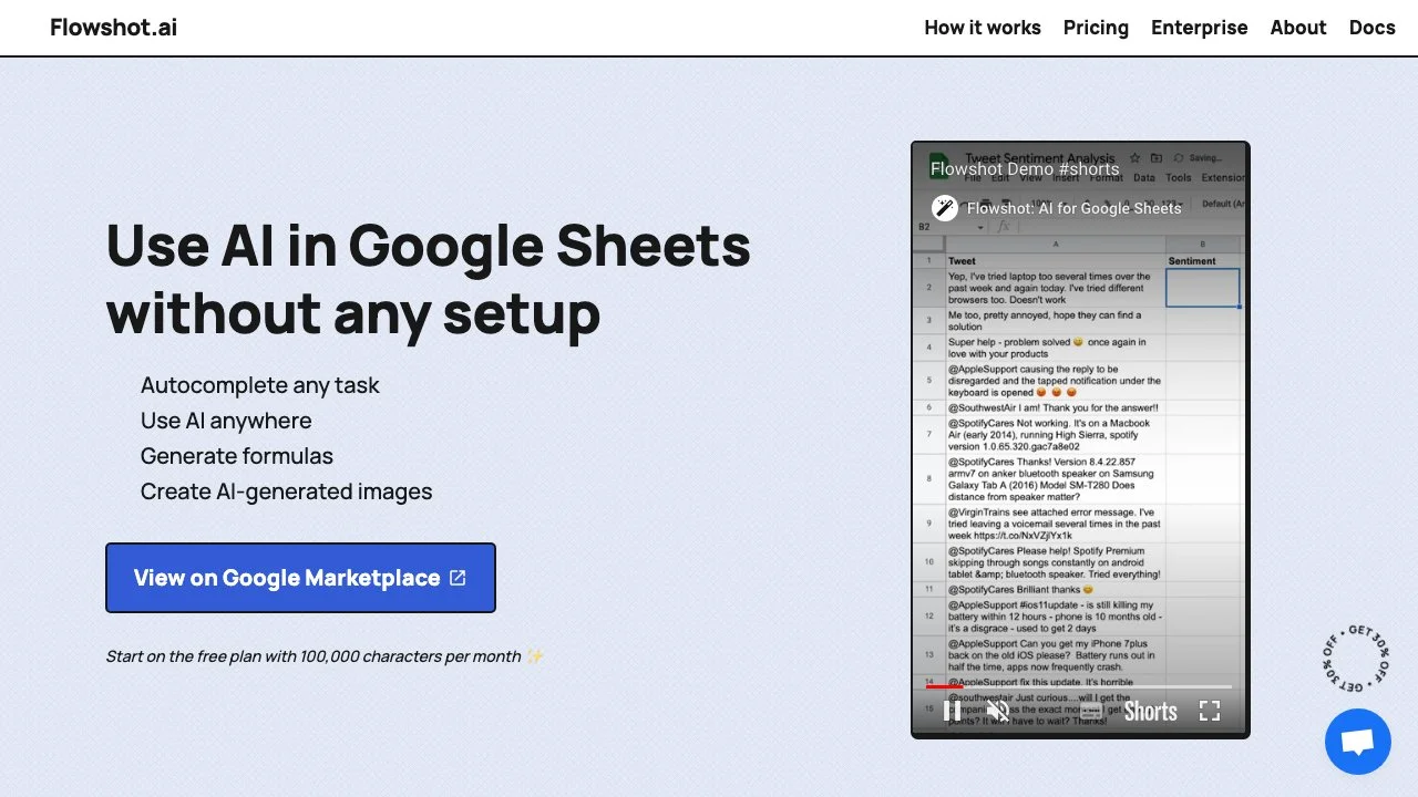 Flowshot: Enhance Google Sheets with AI Formulas