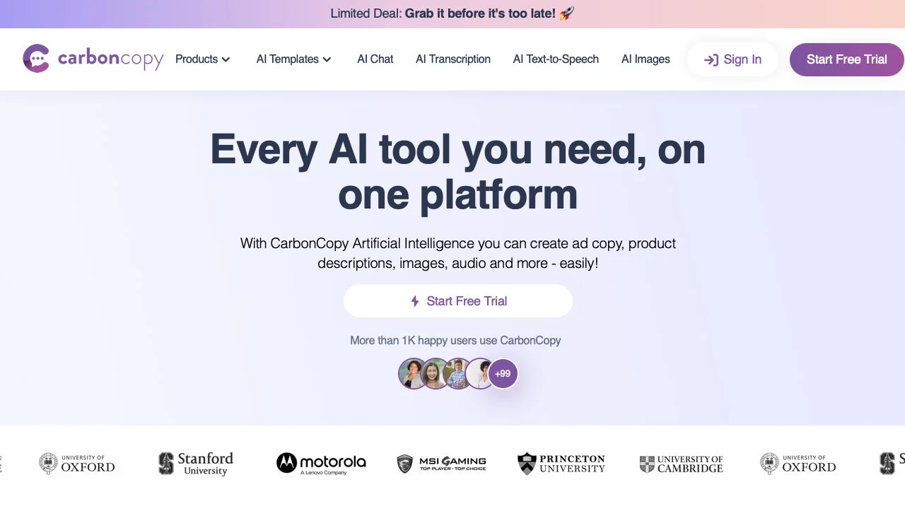 Discover CarbonCopy: The Ultimate AI Writing Tool