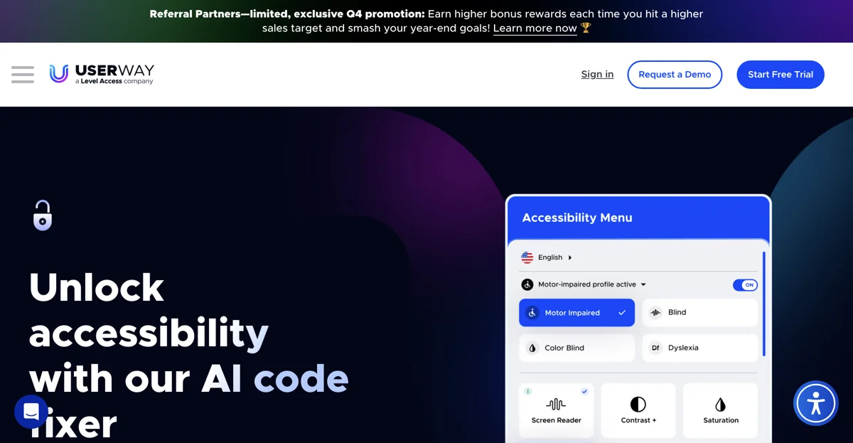 UserWay: AI Code Fixer for Enhanced Web Accessibility