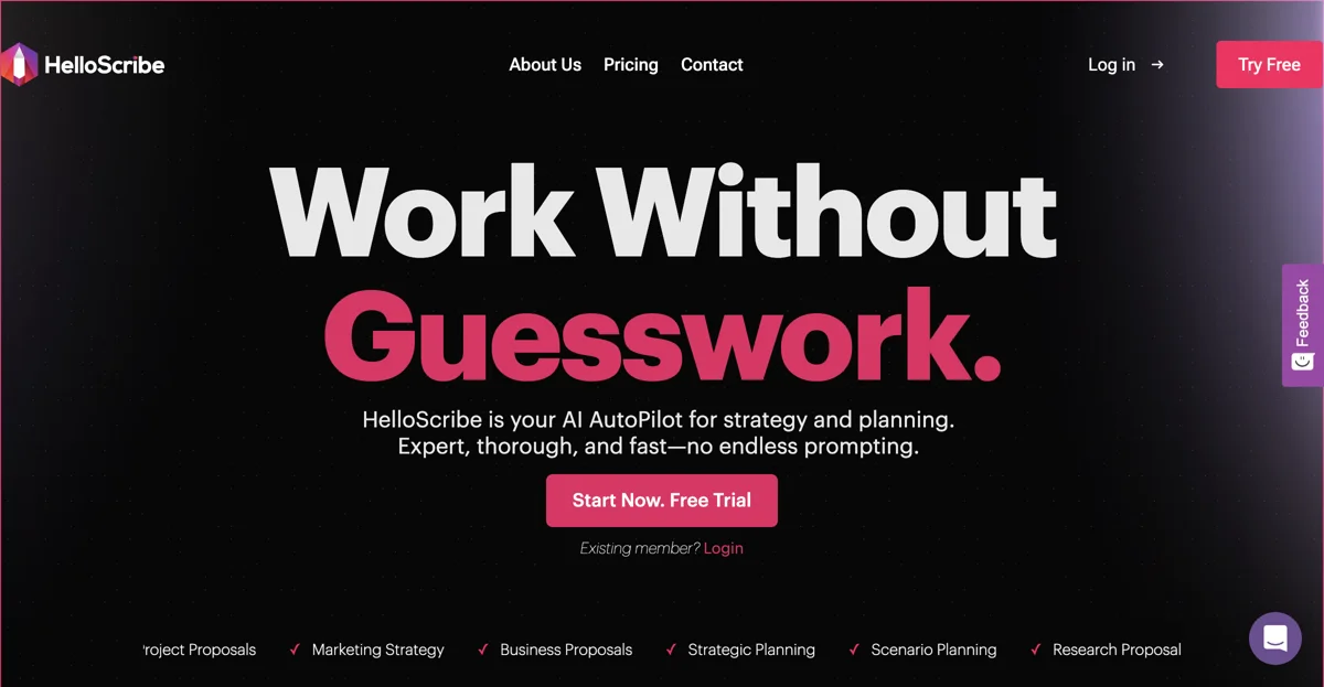 HelloScribe: Your AI AutoPilot for Strategy & Planning