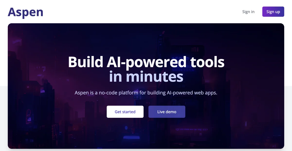 Aspen: AI駆動のノーコードプラットフォーム