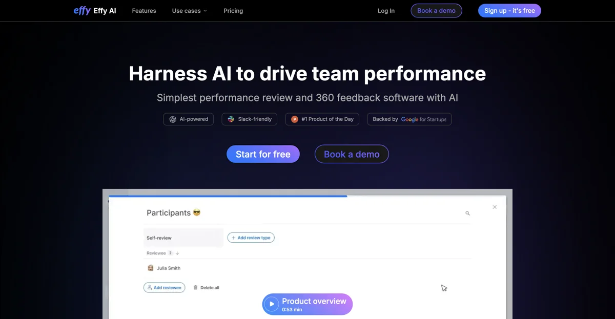 Effy AI: Free Performance Management Software for Teams