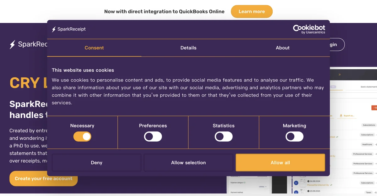 SparkReceipt: AI Receipt Scanner & Expense Tracker for Businesses