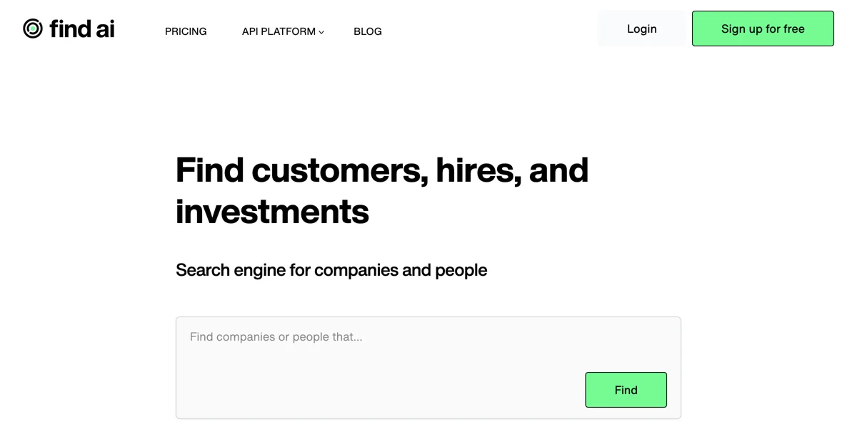 Find AI: Your Go-To Search Engine for Companies & People