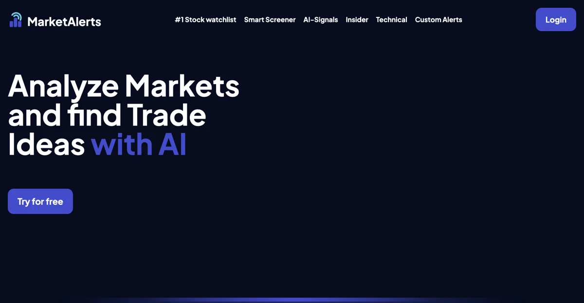 MarketAlerts: AI-Powered Stock Signals & Analytics Tool