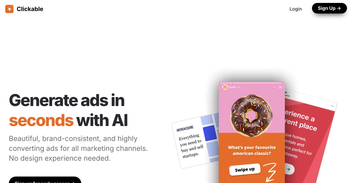 Generate Ads in Seconds with Clickable AI