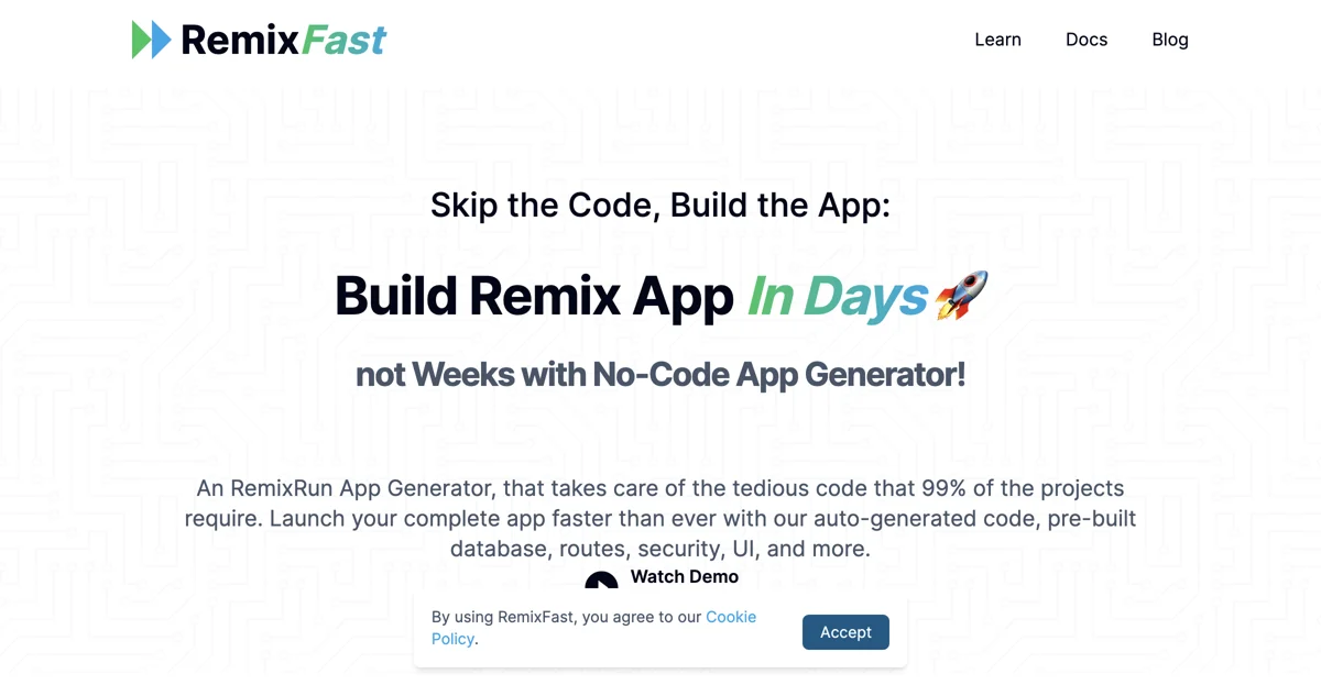 Build Apps Faster with RemixFast - No-Code Generator