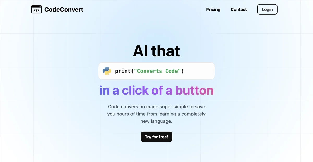 CodeConvert AI - Effortless Code Conversion at Your Fingertips