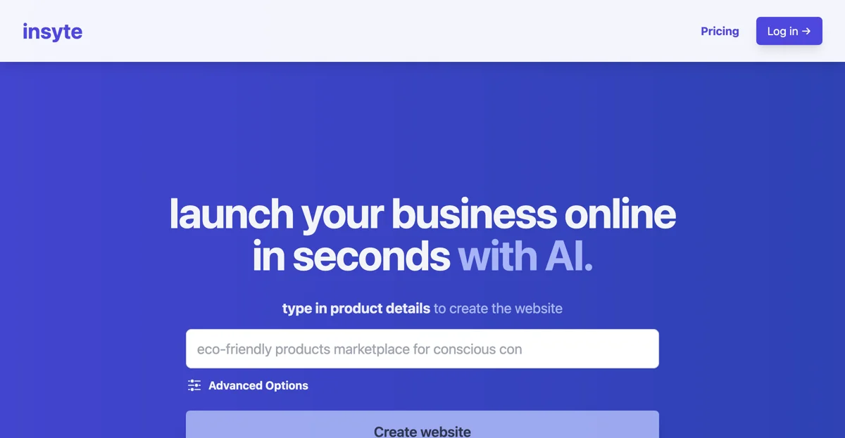 Insyte: Create Stunning Websites in Seconds with AI