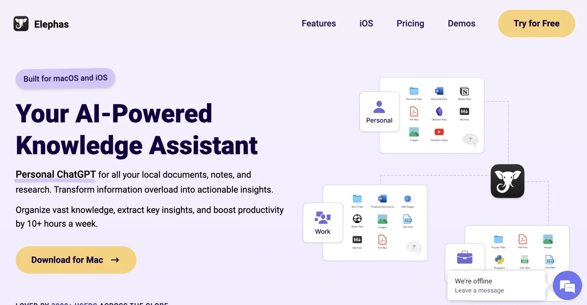 Unlock Productivity with Elephas: Your AI Knowledge Assistant