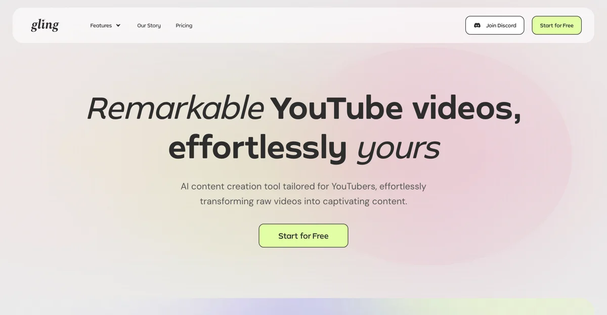 Gling: AI Video Editing Software for YouTube Creators