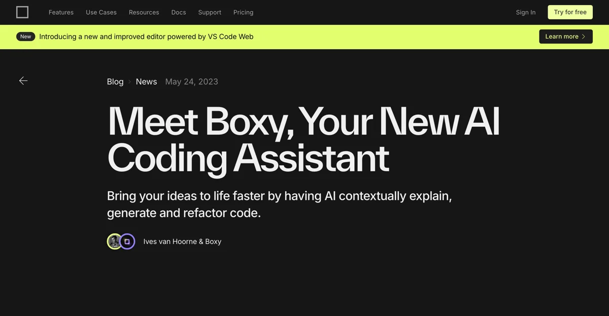 Meet Boxy: Your New AI Coding Assistant from CodeSandbox