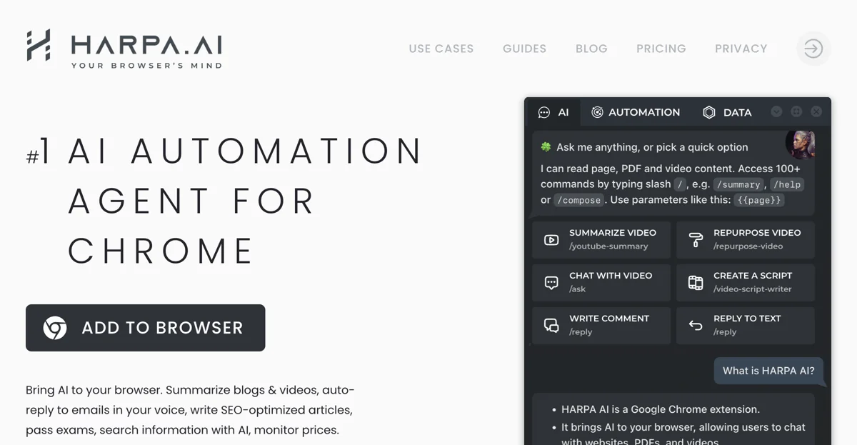 HARPA AI: The Ultimate AI Assistant for Your Browser