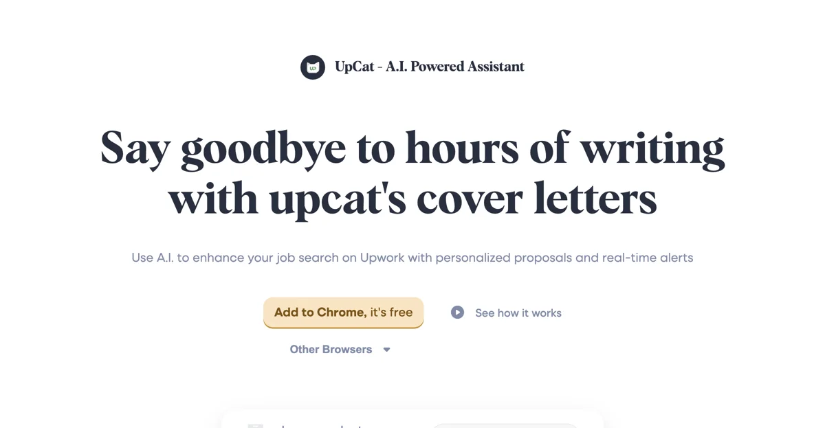 UpCat: The Ultimate AI Assistant for Upwork Success