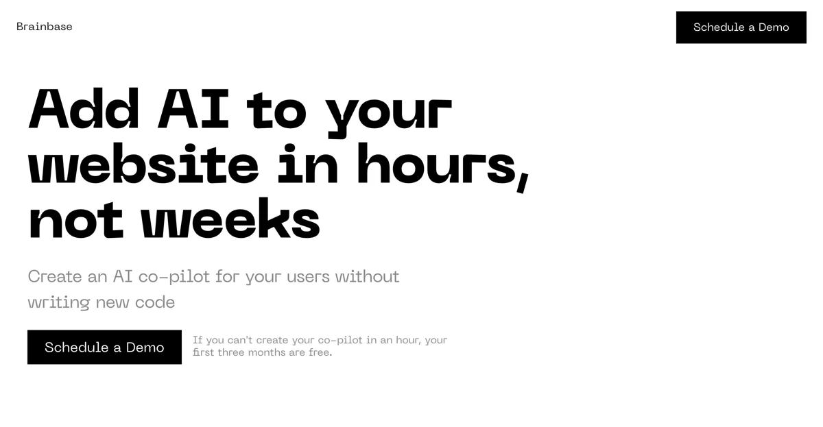 Brainbase: Effortless AI Integration for Your Website