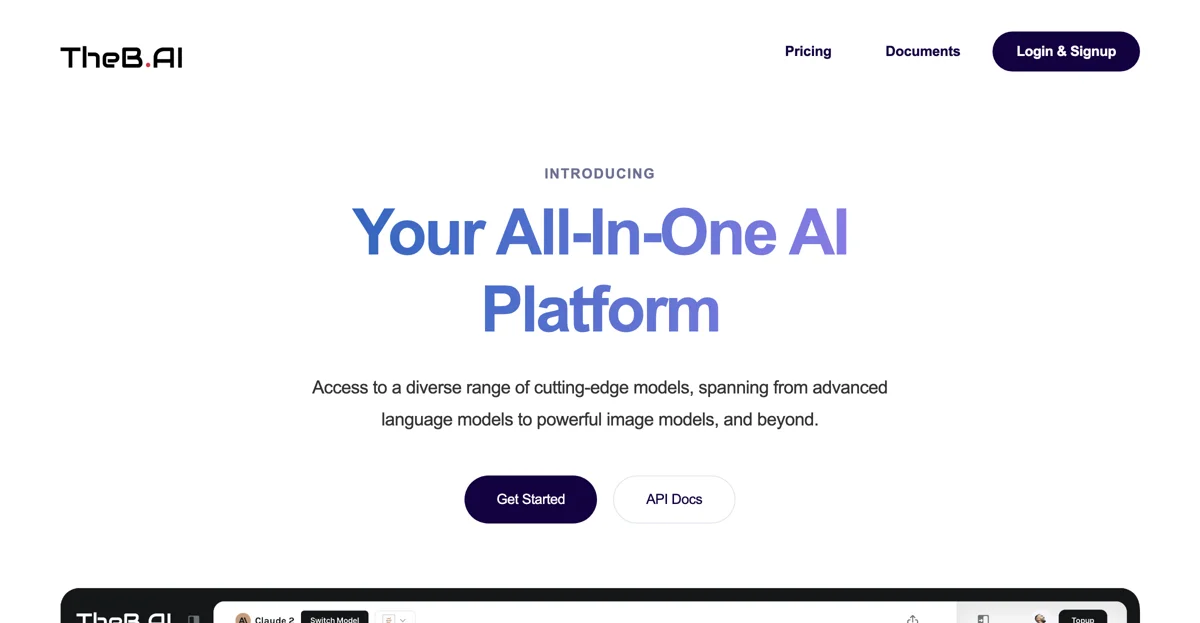 Explore TheB.AI: Your All-In-One AI Chatbots Platform