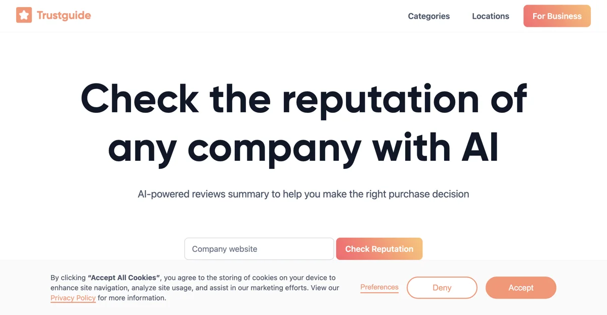 Trustguide: AI-Powered Business Review Summaries for Informed Decisions