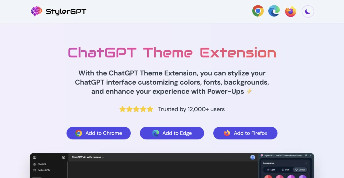 Transform Your ChatGPT Interface with StylerGPT Theme Extension