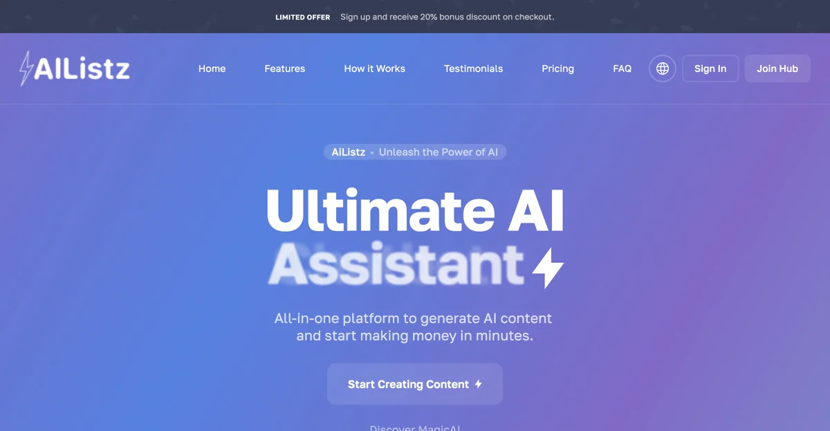 AiListz: Simplifying AI Content Creation & Design