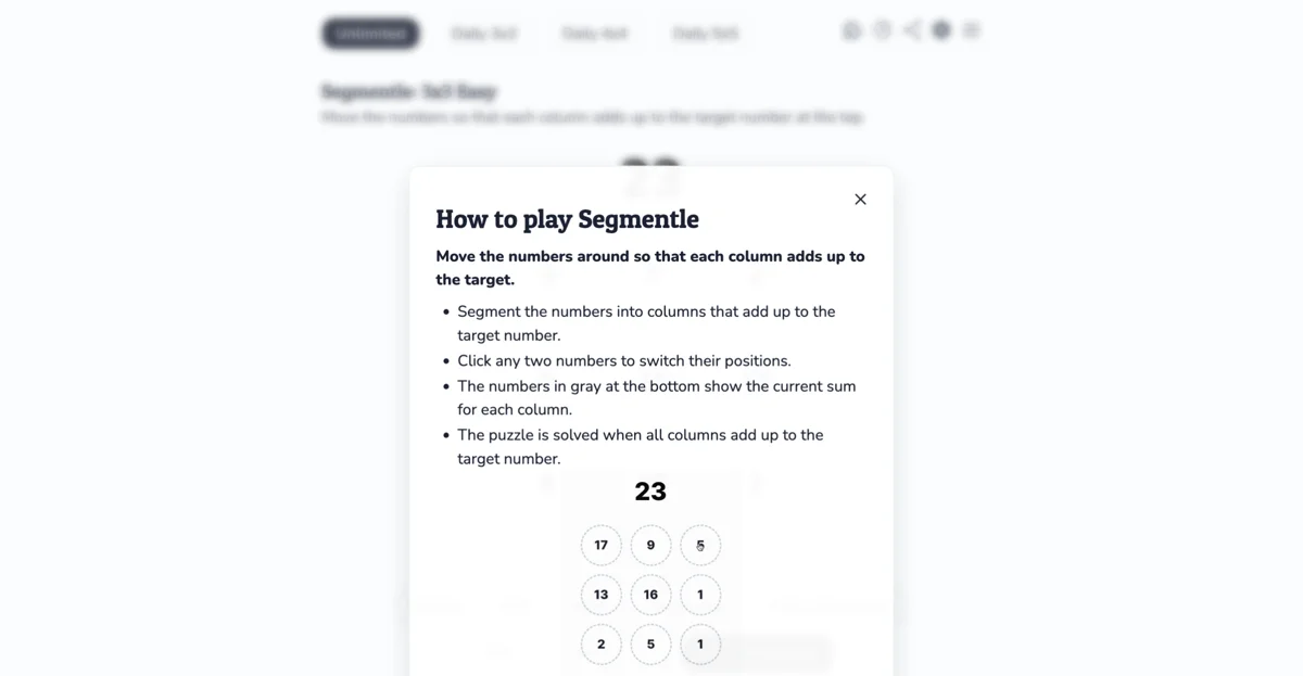 Segmentle: The Daily Numbers Game You Can't Miss!