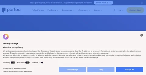 Parloa AI Agent Management Platform