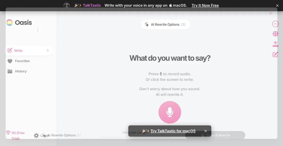 TalkTastic: Effortless Voice-to-Text Writing for macOS