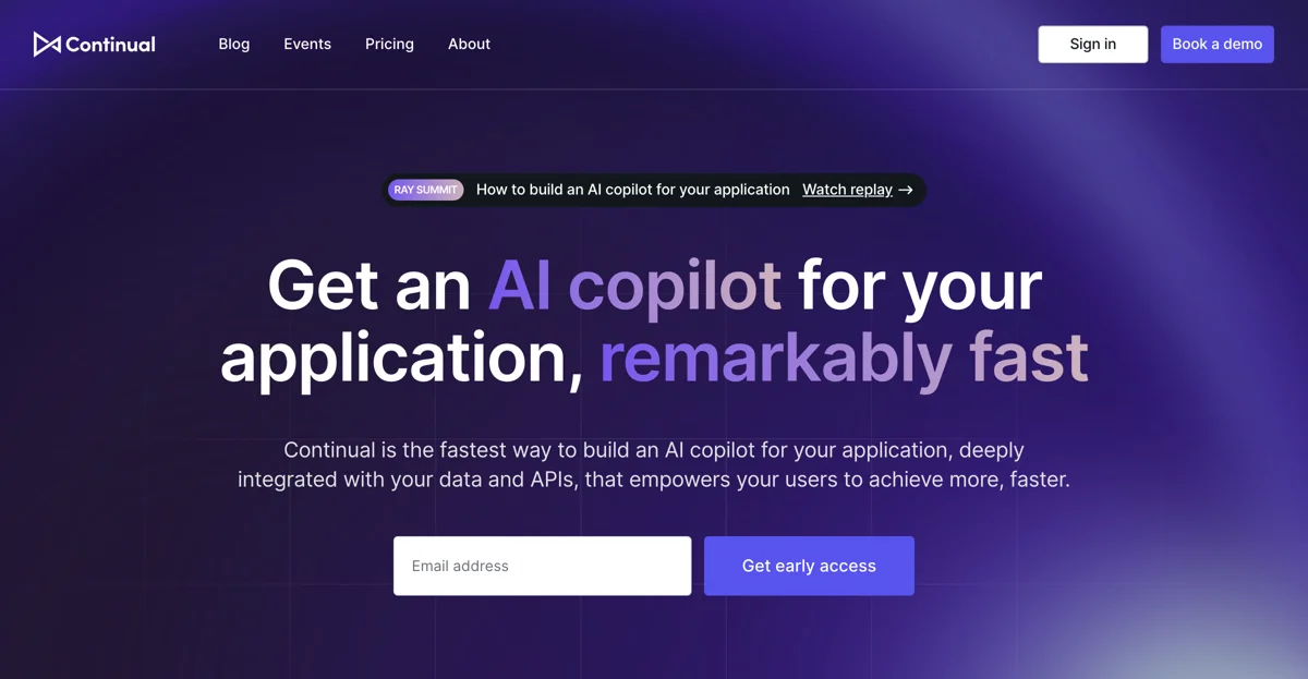 Continual: The Fastest AI Copilot Platform for Applications