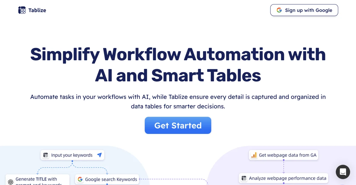 Tablize: Revolutionizing Workflow Automation with AI