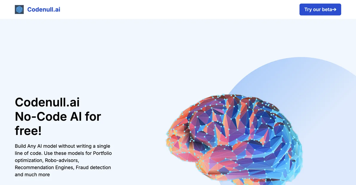 Codenull.ai: Build AI Models Without Coding