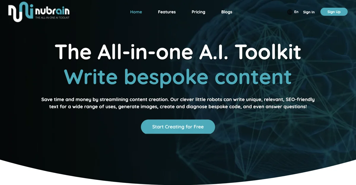 Nubrain.ai: Your Ultimate All-in-One A.I. Toolkit