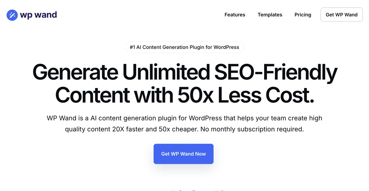 WP Wand - The Best AI Content Generation Plugin for WordPress