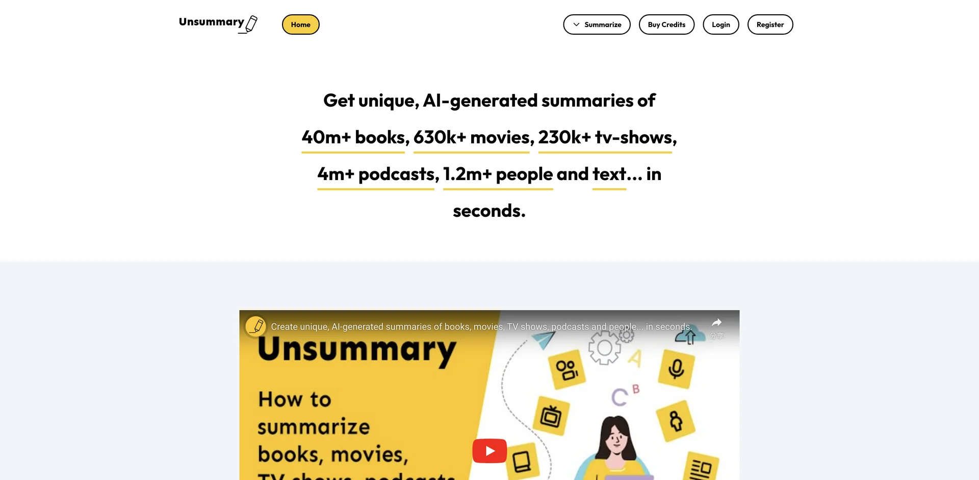 Unsummary: AI-Powered Summarizing Tool for Content Creators