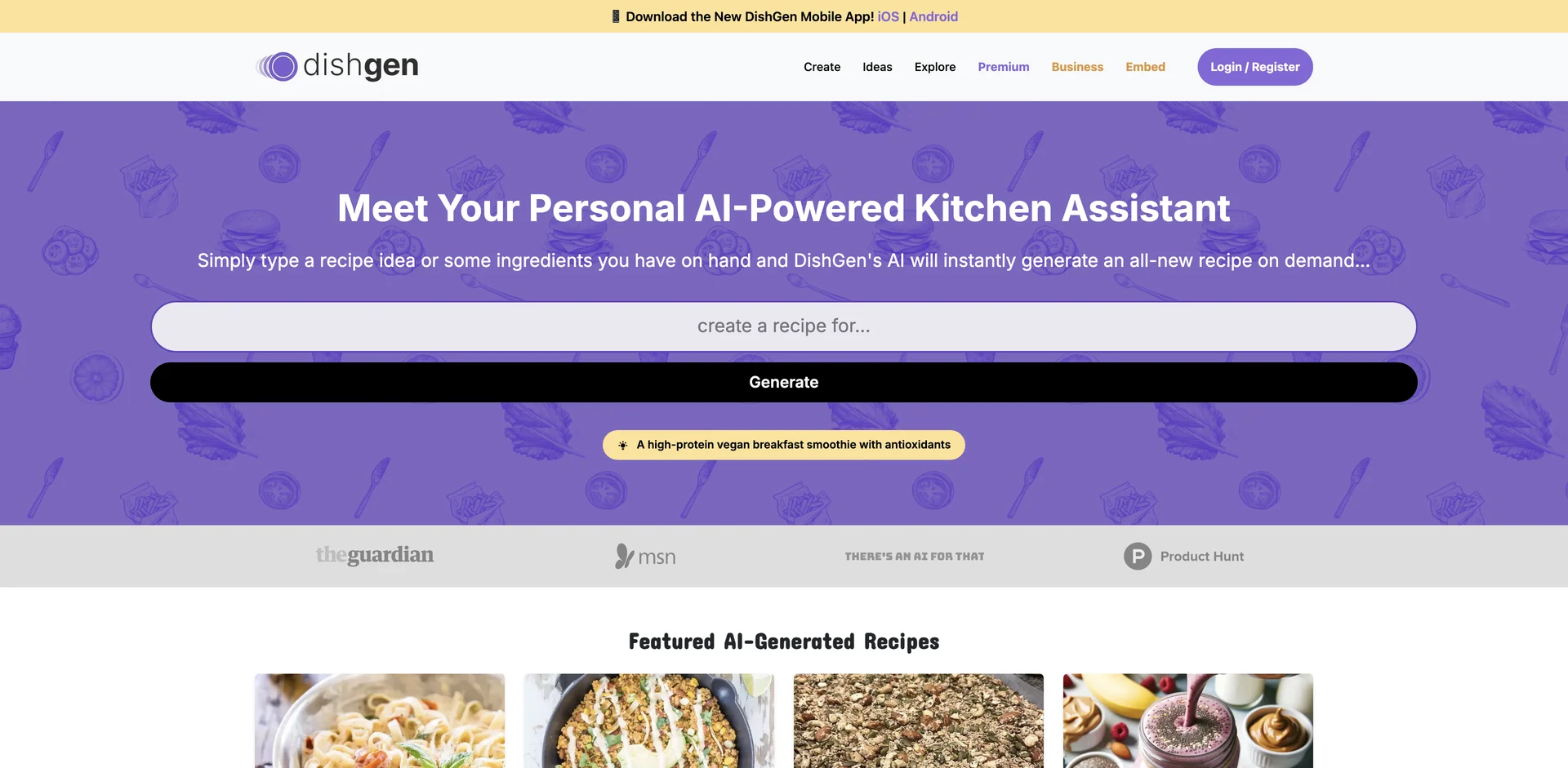 DishGen: The Ultimate AI Recipe Generator