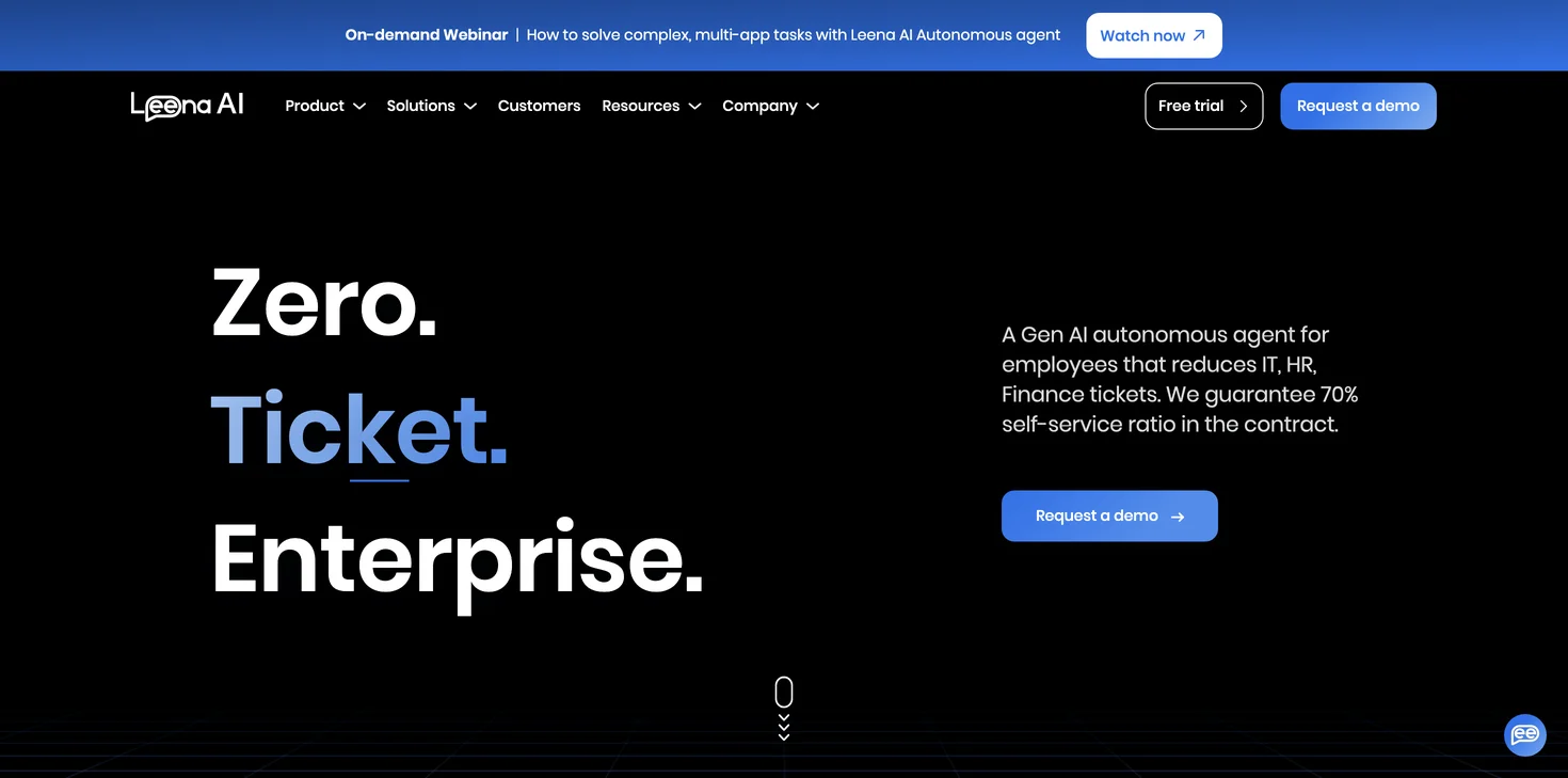 Leena AI: Your Zero Ticket Enterprise Solution