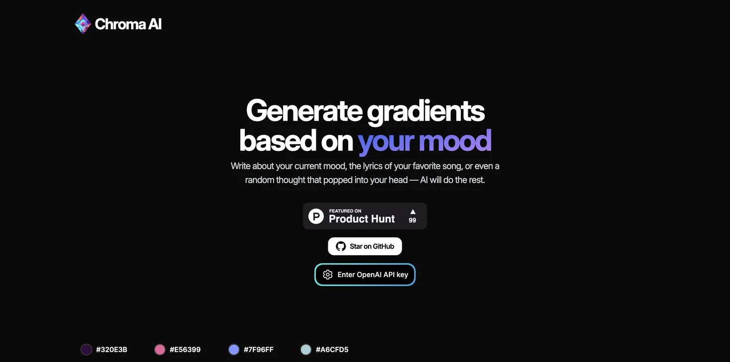 Chroma AI: Create Mood-Based Gradients Effortlessly