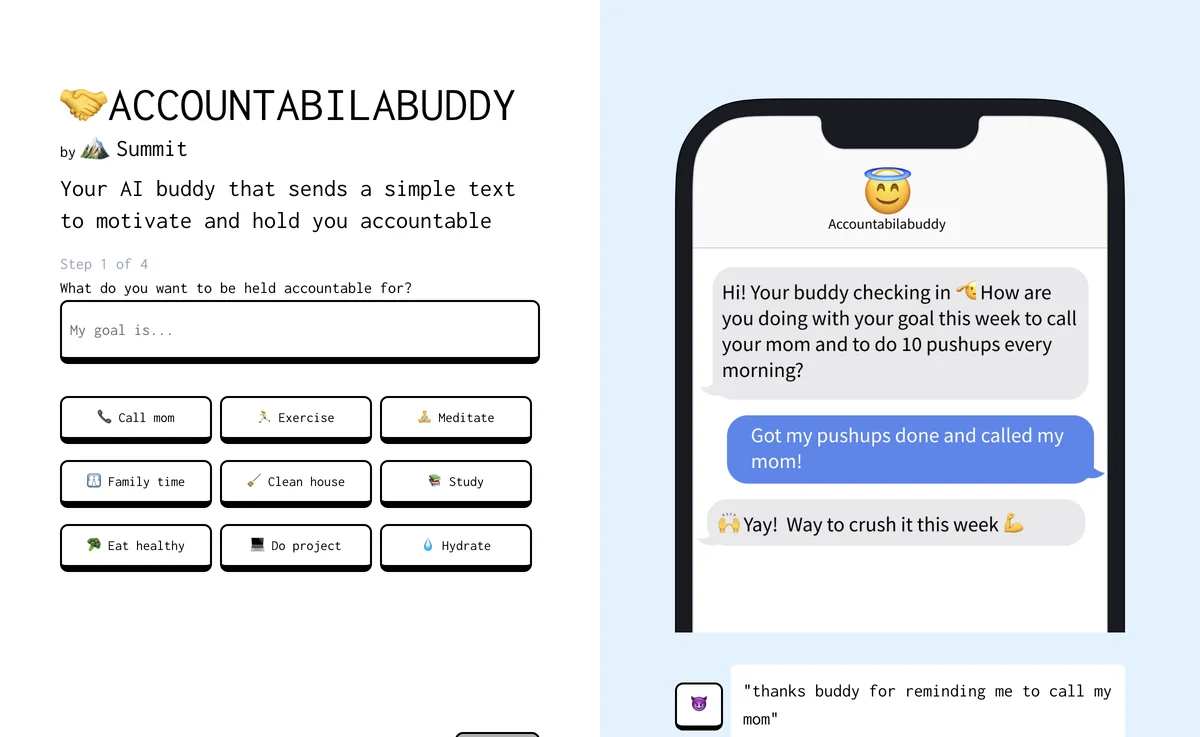 Accountabilabuddy của Summit: Trách nhiệm AI cho các mục tiêu của bạn
