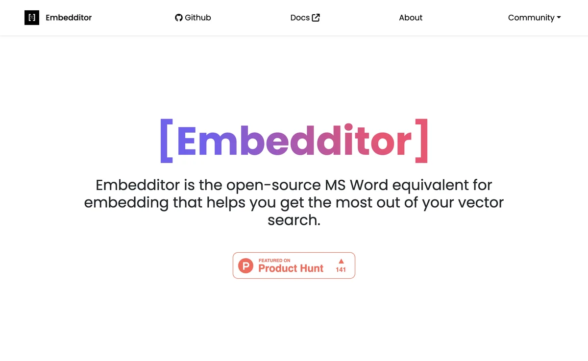 Unlock the Power of Vector Search with Embedditor