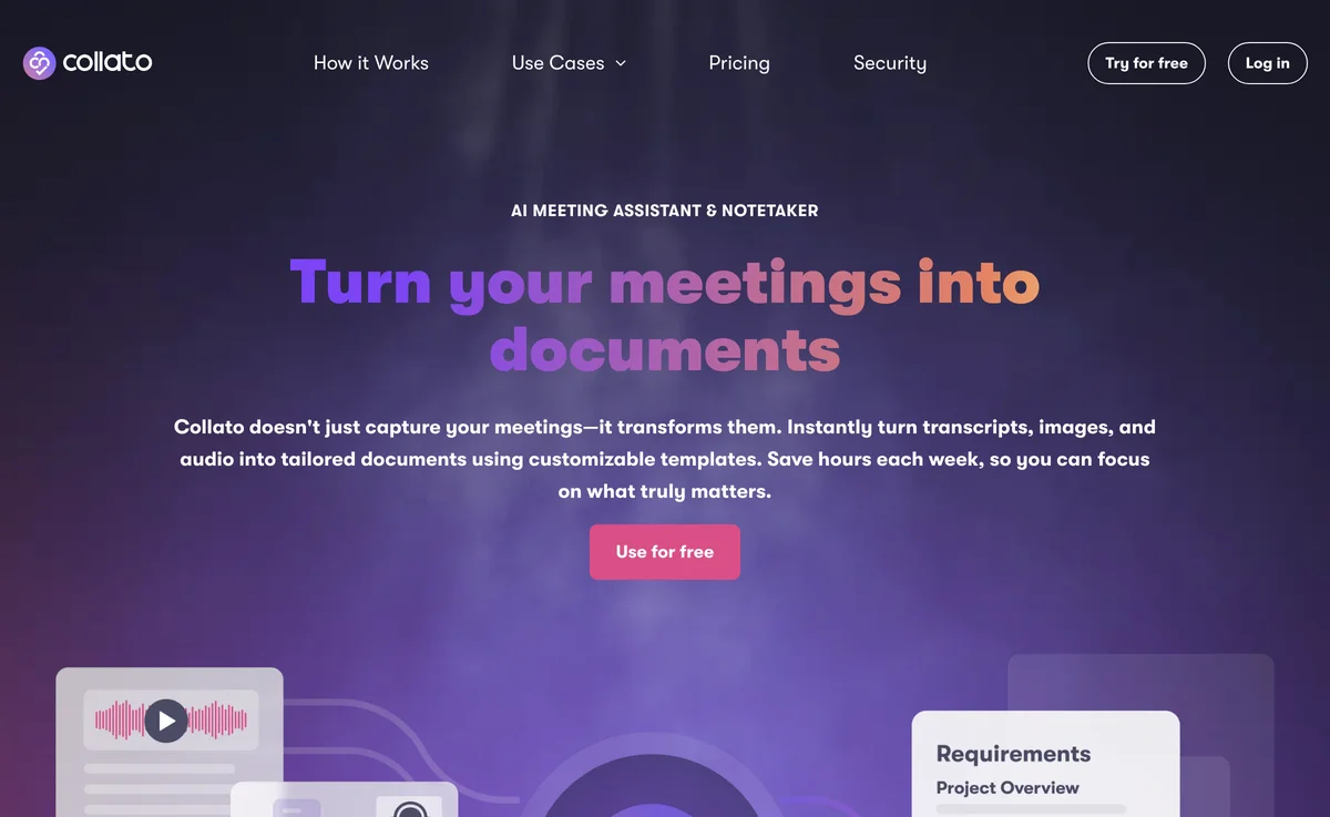 Revolutionize Your Meetings with Collato: AI Notetaker & Document Generator